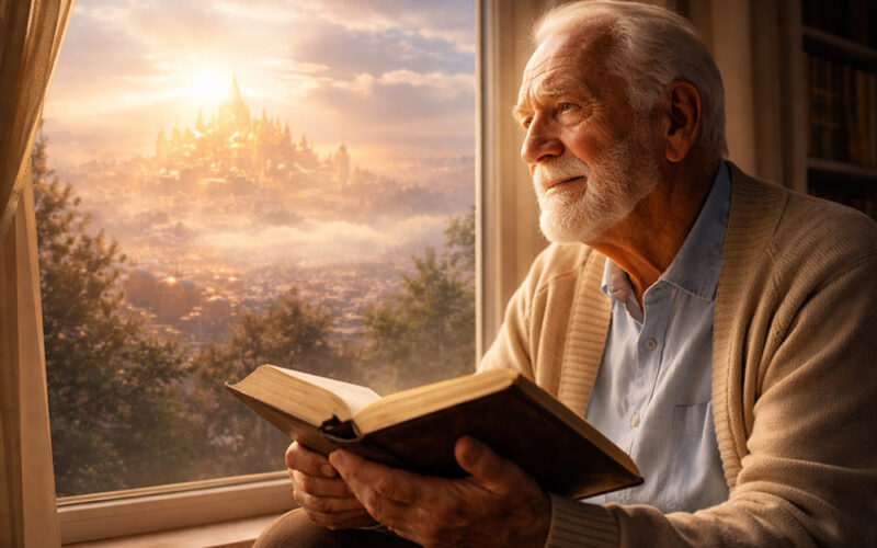 Mann träumt vom neuen Jerusalem